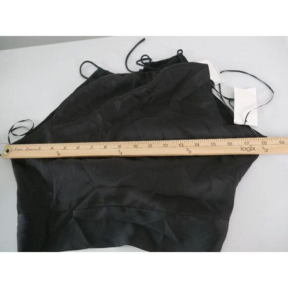 1. STATE Women's Black Sleeveless Tie Back Halter Neck Satin Top XS - Picture 4 of 7
